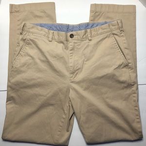 Brooks Brothers Mens Pants Chino Clark Linen Tan 36x34